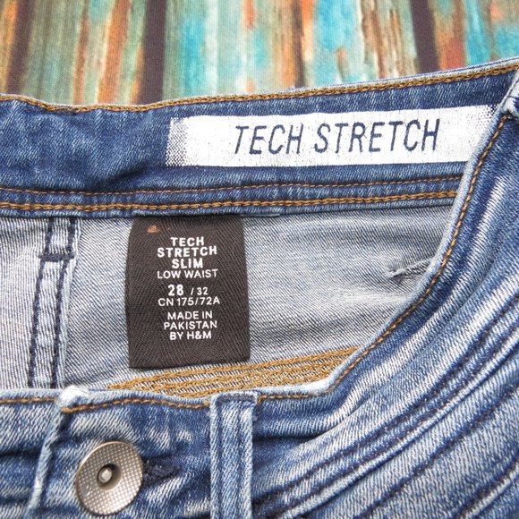 H&M Tech Stretch 28x32 Slim Fit Low Waist Jeans - Picture 5 of 8